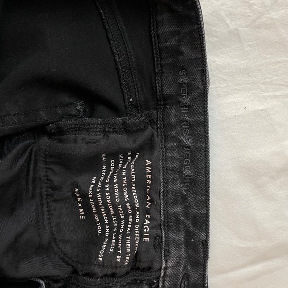 American Eagle Dream High Waisted Jegging, Black Denim | Size: 000 Regular Used - Picture 10 of 12